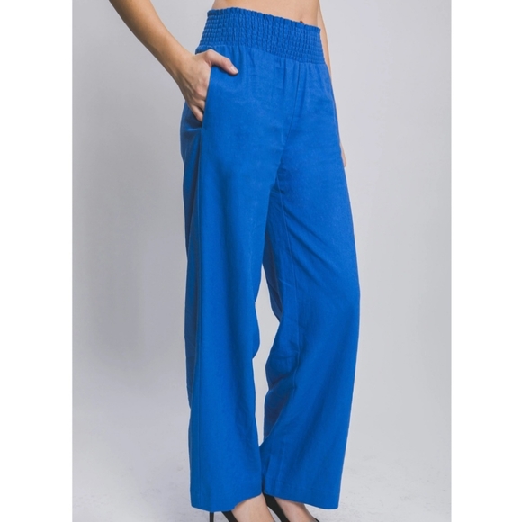 #384 SALE 🛑S,M,L Linen Pants with Smocked Waist - Picture 11 of 12